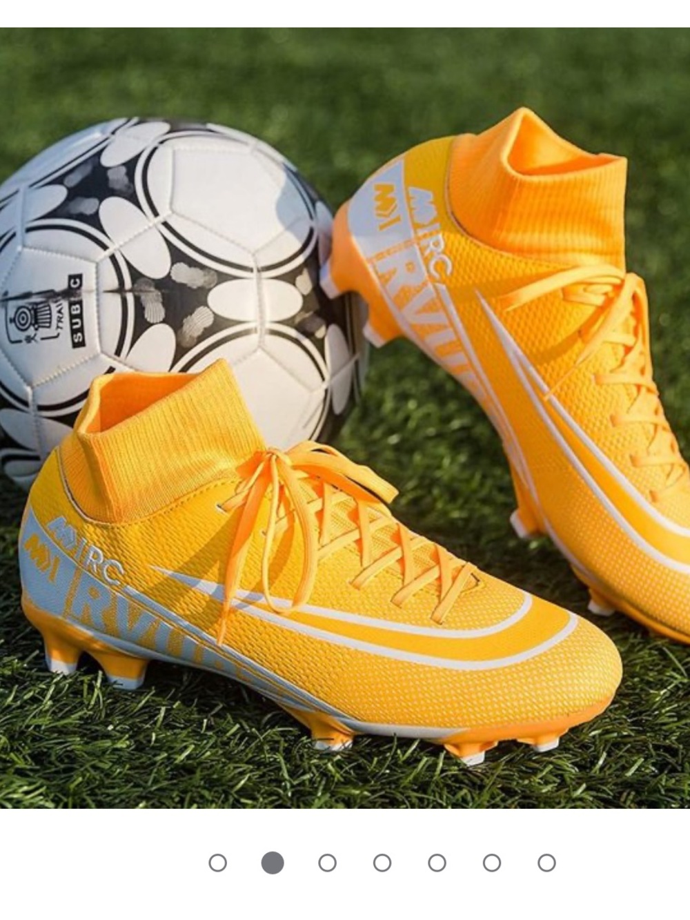 Men's Bright Orange Soccer Cleats with Ankle Collar